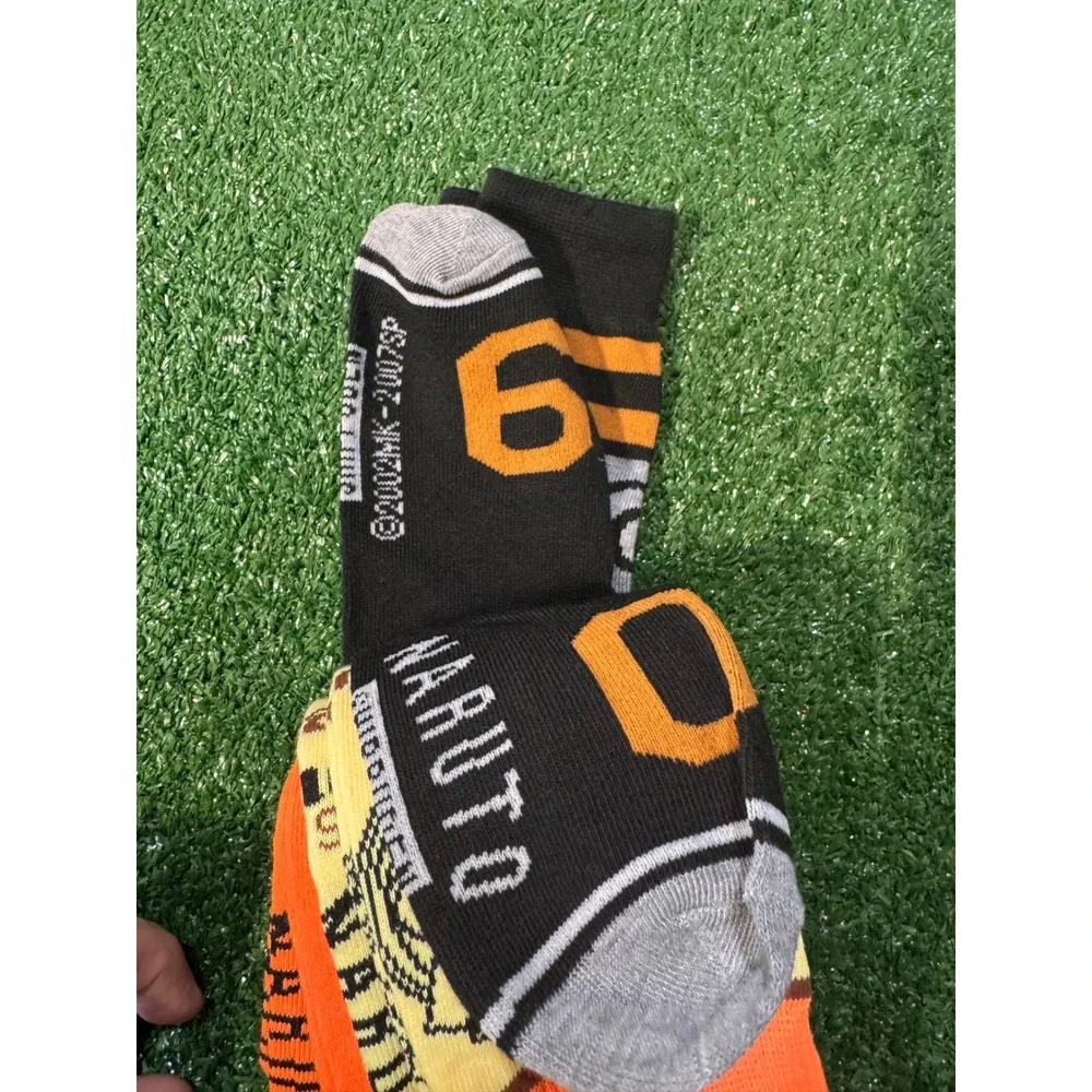 Naruto Shippuden Mens Crew Socks 3 Pack Ichiraku Ramen Orange Black Sz 8-12 NEW‎